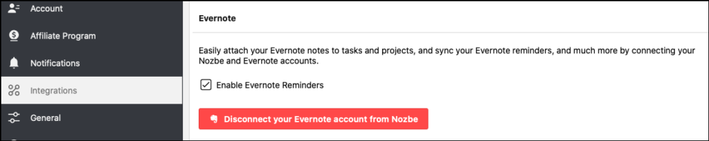 use nozbe to save evernote